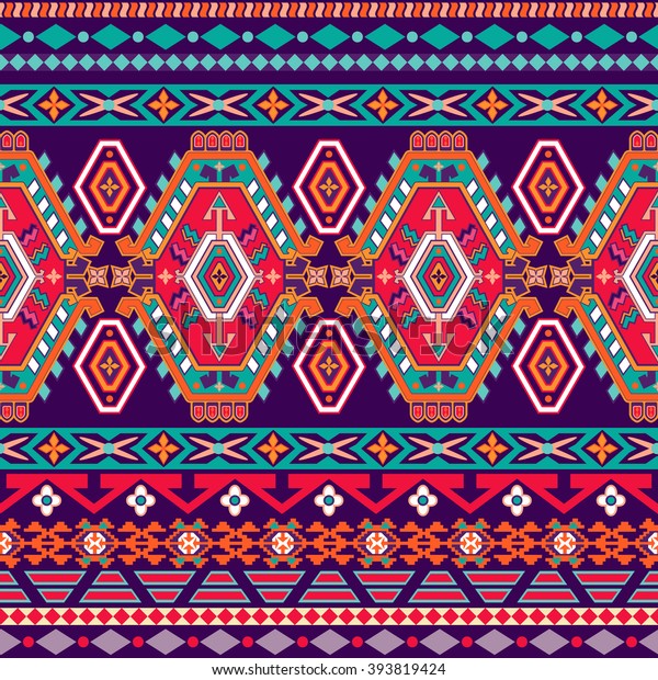 Striped Seamless Pattern Colorful Aztec Wallpaper Stock Vector (Royalty ...