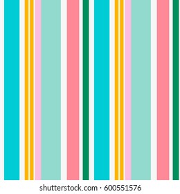 Striped seamless pattern. Colorful line vector background. Cheerful colors with fun stripes