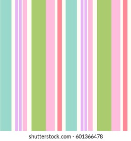 Striped seamless pattern. Colorful line vector background. Pastel tones of vertical stripes.