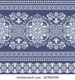 Striped seamless pattern. Floral wallpaper