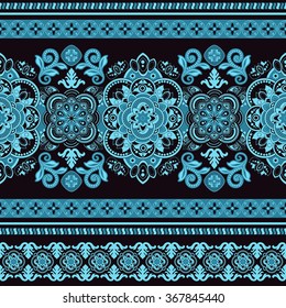 Striped seamless pattern. Floral wallpaper