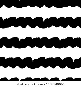 Striped seamless pattern. Hand drawing, brushes, blots. Modern textures. Original background