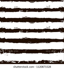 striped seamless pattern with hand drawn Decorative shapes. Hand painted lines grunge ink doodles in black and white colors. vector stripes graphic background. brush strokes, paintbrush backdrop 