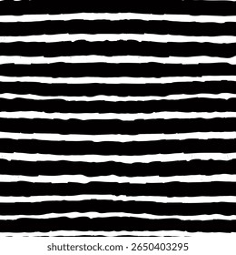 motif harmonieux rayé avec des lignes texturées rugueuses dessinées à la main. Arrière-plan simple avec des rayures de gribouillis esquissées dans des couleurs noires et blanches. Fond d'écran harmonieux d'Image vectorielle abstraite lumineuse.