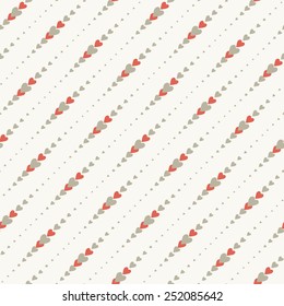 striped seamless pattern with hearts