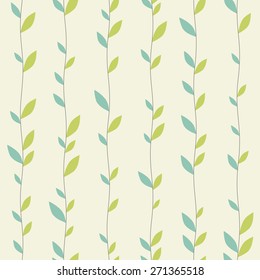 striped seamless pattern with leaves