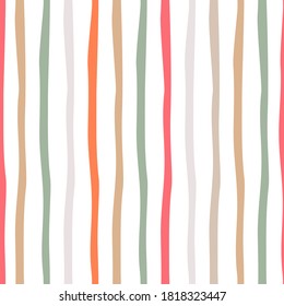 Striped seamless pattern on transparent background. Simple vector scalable design for surfaces, textiles, wrapping paper, interiors, etc.