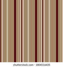 Patrón sin costura, rayas de marrón, marrón y rosa sobre fondo beige, bandas de colores y anchos diferentes, ilustración vectorial