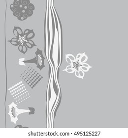 Striped seamless pattern of  stylized floral motif,halftone.