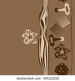 Striped seamless pattern of  stylized floral motif,halftone.