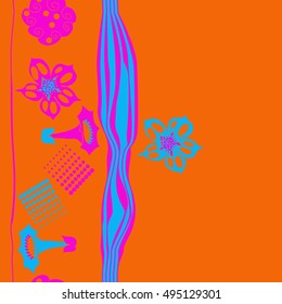 Striped seamless pattern of  stylized floral motif,halftone.