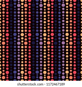 Striped seamless pattern, vector. Colorful abstract background with polka dot. Bright circles seamless pattern.