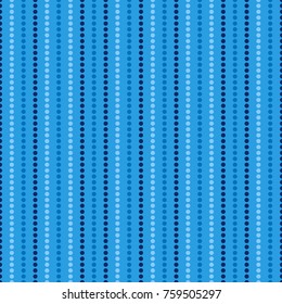 Striped seamless pattern, vector. Vertical stripes in blue tones. Blue abstract background. Blue polka dot