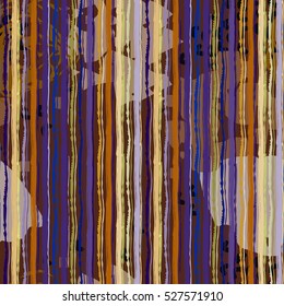 Striped seamless pattern, watercolor, brush strokes. Distressed background, primitive texture, wallpaper