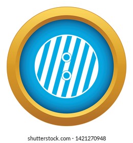 Striped sewing button icon blue vector isolated on white background for any design