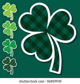 Striped shamrock stickers in vector format.
