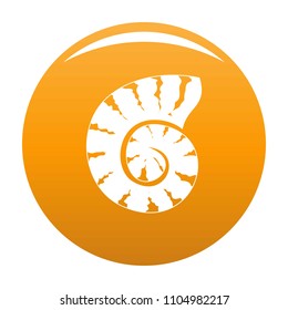Striped shell icon. Simple illustration of striped shell vector icon for any design orange