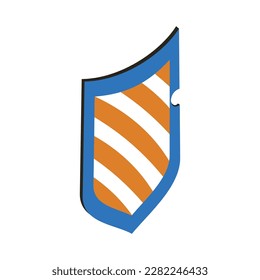 Striped shield isometric icon 3d vector illustration