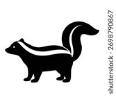 Striped skunk Vector silhouette illustration of wild animals