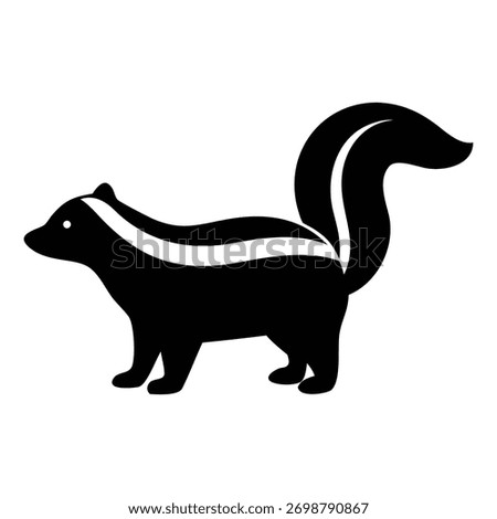 Striped skunk Vector silhouette illustration of wild animals