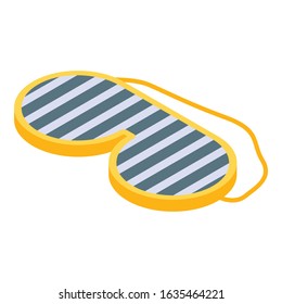 Striped sleeping mask icon. Isometric of striped sleeping mask vector icon for web design isolated on white background