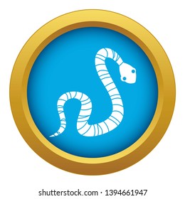 Striped snake icon blue vector isolated on white background for any design