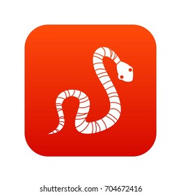 Striped snake icon digital red for any design isolated on white vector illustration