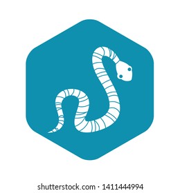 Striped snake icon. Simple illustration of striped snake vector icon for web