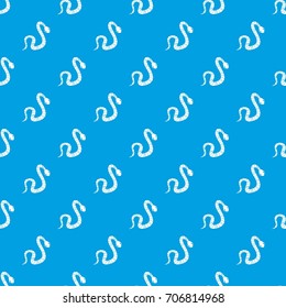 Striped snake pattern repeat seamless in blue color for any design. Vector geometric illustration