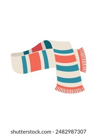 Striped soccer fan scarf vector illustration isolated on white background