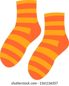 Striped socks, illustration, vector on white background.