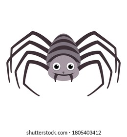Icono de araña a rayas. Caricatura del icono del vector de araña a rayas para el diseño web aislado en fondo blanco