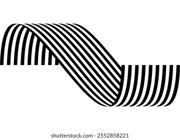 Striped sports pattern of black lines on a white background. For advertising, covers, posters. Striped ribbon. Modern black and white vector background in retro style. Design element