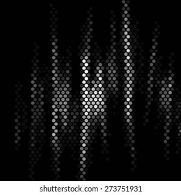 Striped spotted grunge black and white wave texture. Ink grunge brush.Vector illustration background. 