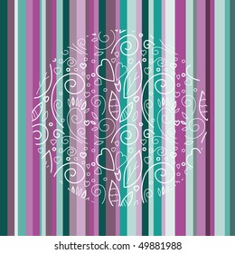 Striped spring card with a lovely pattern