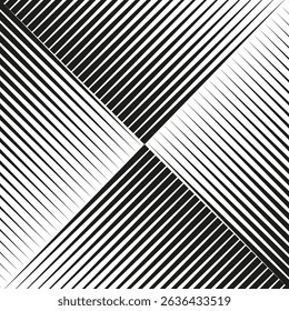 Striped square field. Diagonal black lines. Vector abstract frame. Gradient corner shape.