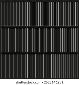 Striped square grid. Abstract geometric vector. Black linear pattern. Minimalist structure.