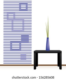 Striped and squared wall sticker for decoration