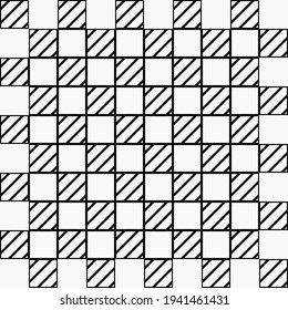 Striped Squares Pattern. Vector Striped Squares. Checkered Squares. Chess Diagonal Stripes Pattern.