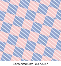Striped Squares. Vector seamless background in ROSE QUARTZ & SERENITY colors of the year 2016