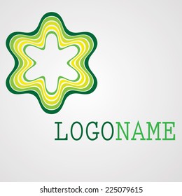 Striped Star Logo Design. Flower Business Icon .