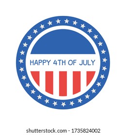 Striped and starry seal stamp design, Independence day happy 4th july and usa theme Vector illustration