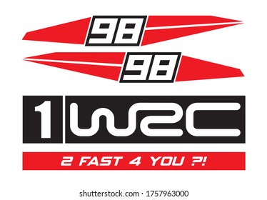 
Striped stickers and vector figures for the car