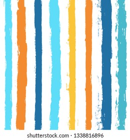 Striped Summer Seamless pattern. vector Paint Lines background. ink brush strokes. colorful stripes for swimming close, T-shirt, Modern hipster paintbrush line. spring geometric stripes backdrop