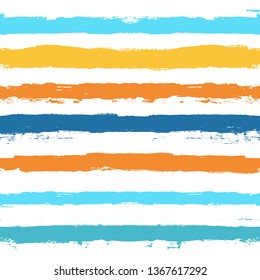 Striped Summer Seamless pattern. vector Paint Lines background. ink brush strokes. colorful stripes for swimming close, T-shirt, Modern hipster paintbrush line. spring geometric stripes backdrop