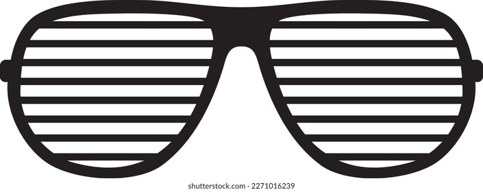 Gafas de sol rayadas en blanco y negro. Ilustración vectorial.