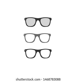 striped sunglasses icon simple silhouette vector design