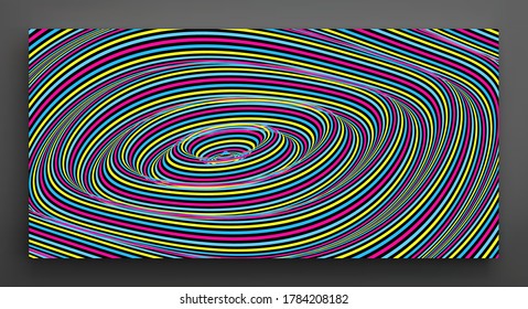 Striped surface. Liquid flowing shape. 3D wavy background with ripple effect. Modern pattern. Abstract vector illustration. 