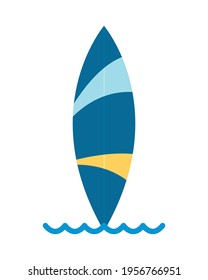 striped surfboard on white background