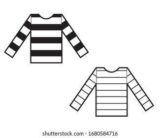 striped sweater icon vector isolated